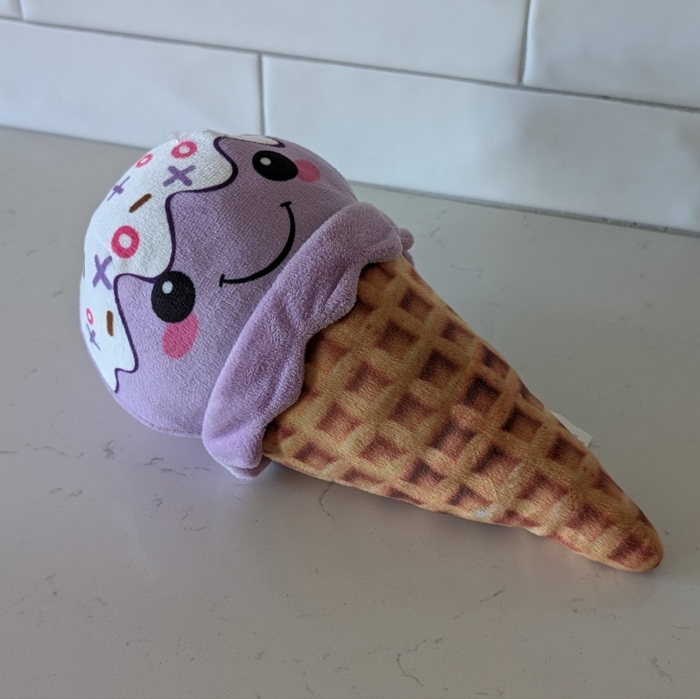 Ice Cream Cone Plush Toy Purple Brown Soft